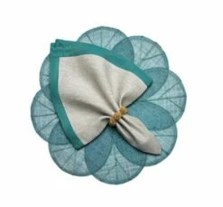Sinamay Flower Placemats, Set Of 4