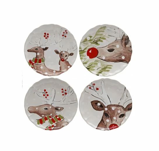Deer Friends Dinner Plate, Set Of 4 3 Deer Friends Dinner Plate, Set Of 4