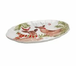 Deer Friends Large Oval Platter