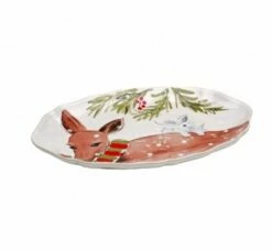 Deer Friends Small Oval Platter