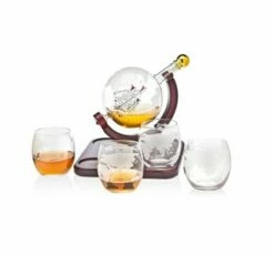 Whiskey Decanter Globe Set
