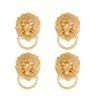 Lion Head Napkin Ring With Knocker, Set Of 4 1 Lion Head Napkin Ring With Knocker, Set Of 4 -Nest Fine Gifts Sales Shop Jayes Lion Head w Knocker
