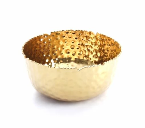 Large Gold Round Bowl 3 Large Gold Round Bowl