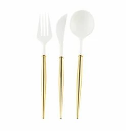 Gold Bella Assorted Plastic Cutlery 24 PCS, Service For 8