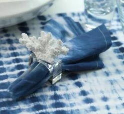 Coral & Acrylic Napkin Ring, Set Of 6